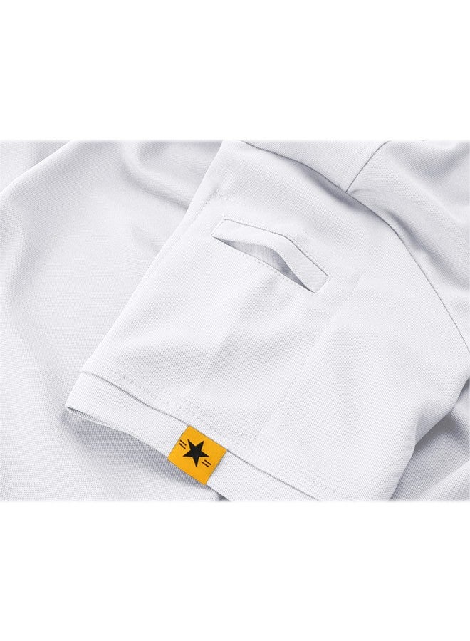 ZITY Mens Polo Shirt Short Sleeve Sports Tactical T-Shirt Athletic Golf Polos Daily Casual Stylish Collared Shirts for Men White Large - Image 5